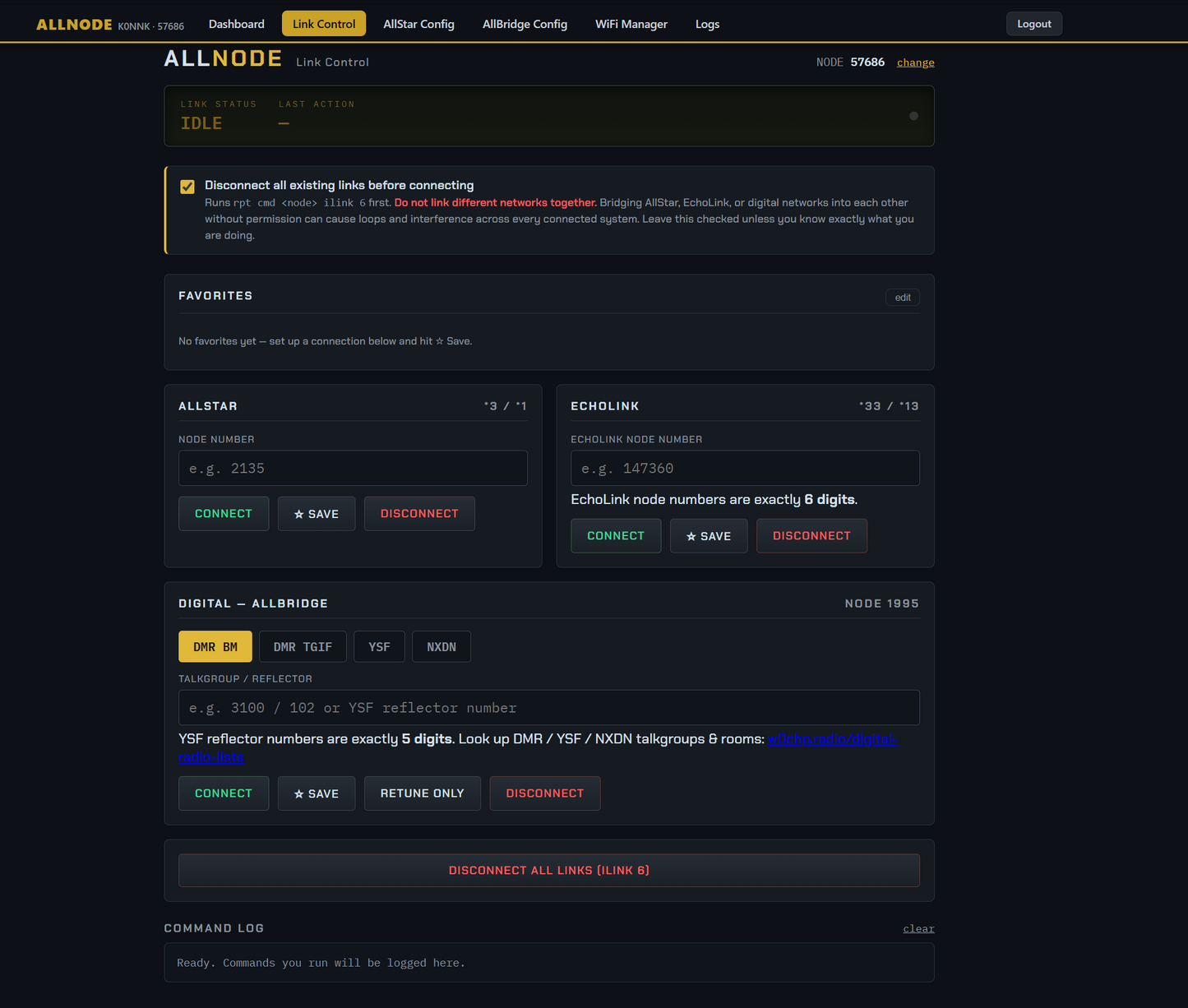 Allnode Plus - Allstar, Echolink, DMR, YSF, NXDN, P25, M17 over analog FM hotspot