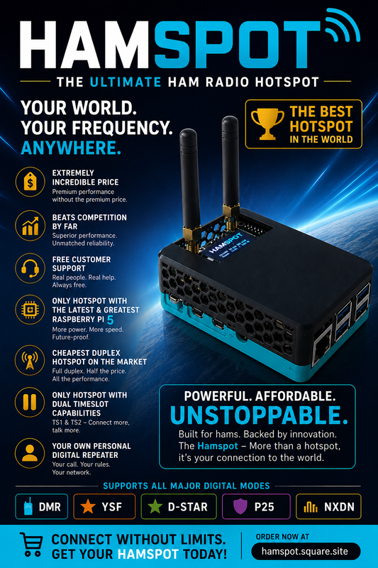 Hamspot 5 - DMR, YSF, DSTAR, P25, NXDN Duplex MMDVM Hotspot